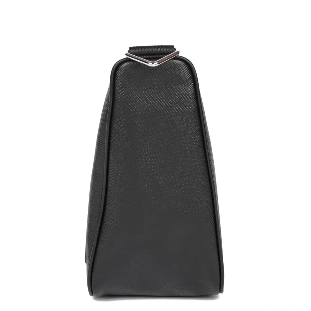 Prada SALFFIANO LEATHER TRIANGLE BAG MEDIUM - BLACK - Picture 4 of 14